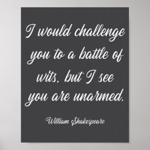 Affiche Guillaume Shakespeare Bataille De Mots Littérature