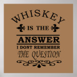 Affiche guillemets de whiskey<br><div class="desc">Ce whisky original design texte vintage avec une police de typographie impressionnante est une excellente idée cadeau d'anniversaire, de fête et de Noël pour les amateurs de scotch et de whisky! Le meilleur slogan de whisky illustration pour votre garde-robe et votre passion! Vous serez très bien dans cette oeuvre d'art...</div>