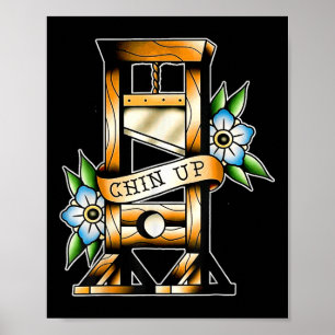 Affiche Guillotine Tatouage Traditionnel Drôle Chin Haut S
