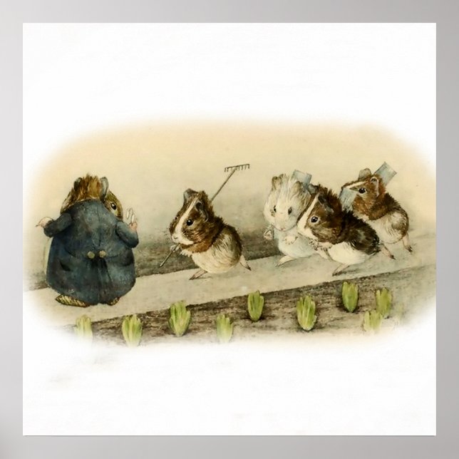 Affiche “Guinea Pig Garden” by Beatrix Potter (Devant)