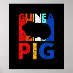 Affiche Guinea Pig - Vintage I Love My Guinea Pig