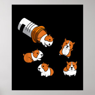 Affiche Guinée Cochon Happy Pills Guinée Cochon Guinée Coc