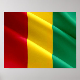Affiche Guinée - Drapeau -