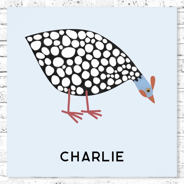 Affiche Guinée Fowl Bird Personnalisé (Guinea Fowl personalized name fun poster)