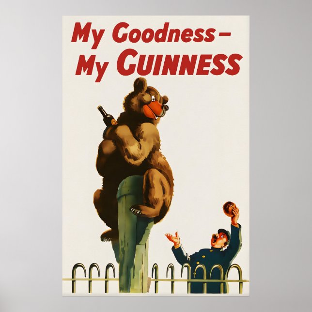 Affiche Guinness Ours Imprimée  John Gilroy Vintag (Devant)