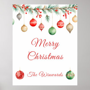 Affiche Guirlande pour fête d'échange d'ornements de Noël