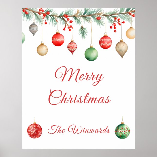 Affiche Guirlande pour fête d'échange d'ornements de Noël (Devant)