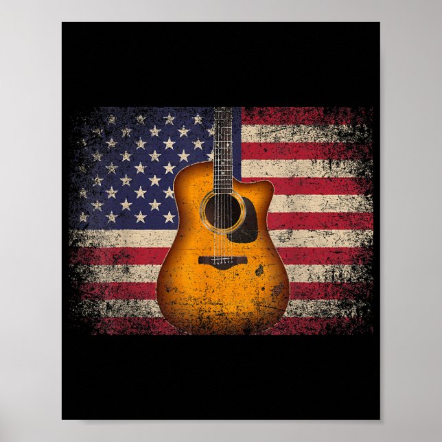 Affiche Guitar 4th of July Venin American Flag USA - Count (Devant)