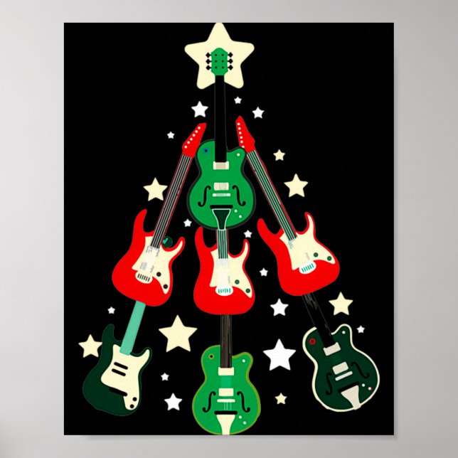 Affiche Guitar Christmas T Shirt  (Devant)