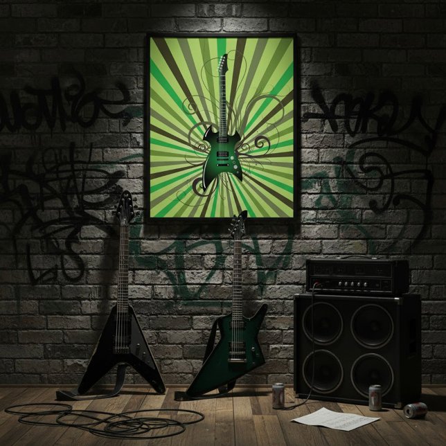Affiche Guitar vert (Créateur téléchargé)