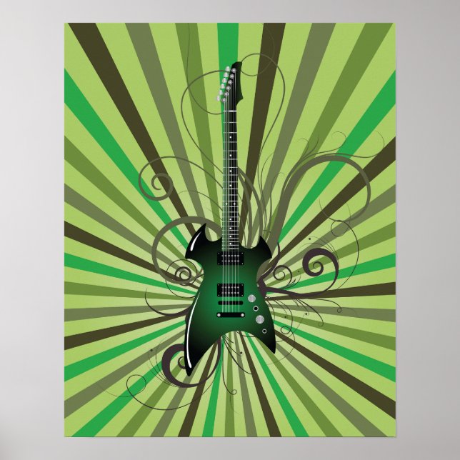 Affiche Guitar vert (Devant)