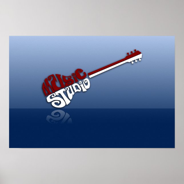 Affiche guitare-564924 MUSIQUE STUDIO GUITARE TYPOGRAPHIE  (Devant)