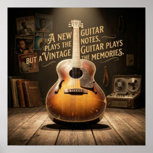 Affiche Guitare à caisse creuse classique Sunburst
