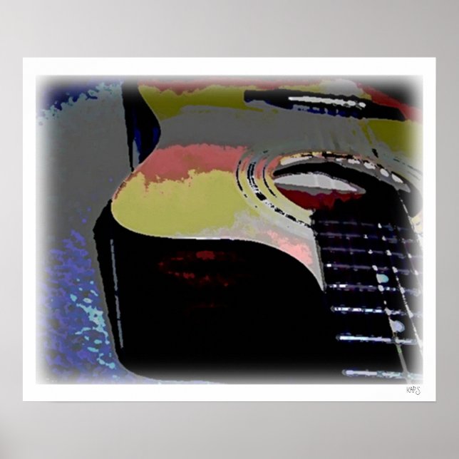 Affiche Guitare acoustique (aquarelle) (Devant)