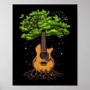 Affiche Guitare Acoustique Arbre De Vie