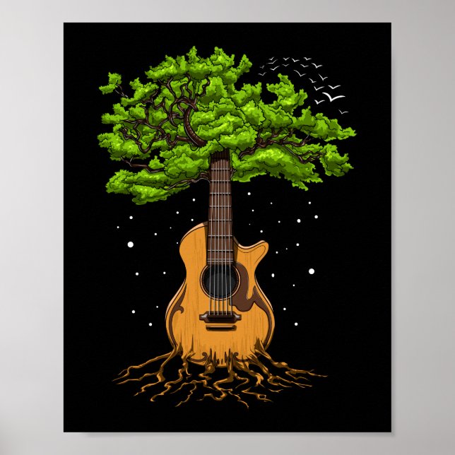 Affiche Guitare Acoustique Arbre De Vie (Devant)