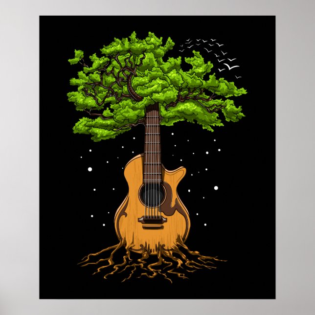 Affiche Guitare Acoustique Arbre De Vie (Devant)