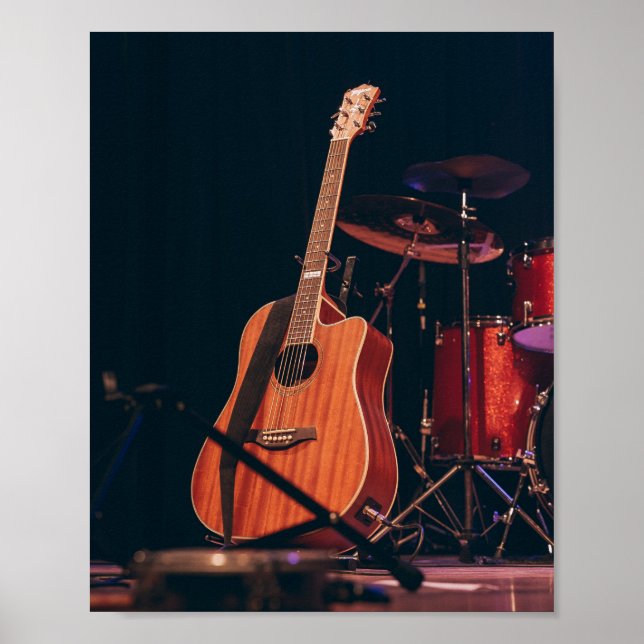 Affiche Guitare acoustique cool (Devant)