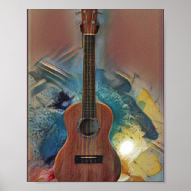 Affiche Guitare acoustique cool (Devant)