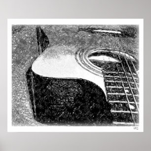 Affiche Guitare acoustique (croquis)