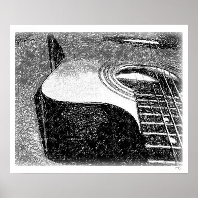 Affiche Guitare acoustique (croquis) (Devant)