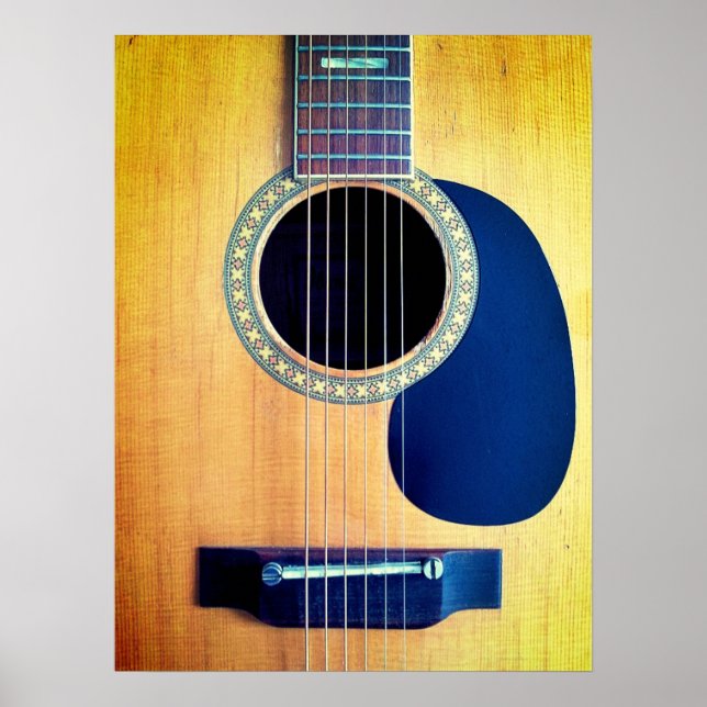 Affiche Guitare Acoustique Dreadnought 6 Cordes Design d'A (Devant)