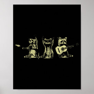 Affiche Guitare Acoustique Électrique Groupe de Musique de