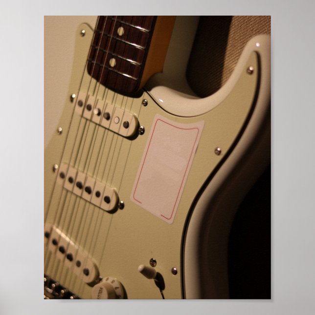 Affiche Guitare acoustique mignonne (Devant)