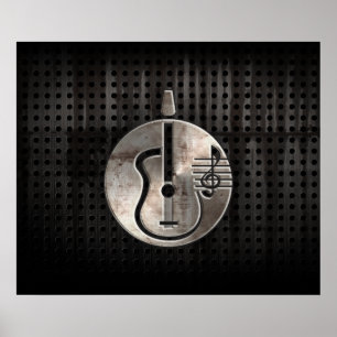 Affiche Guitare acoustique rocailleuse