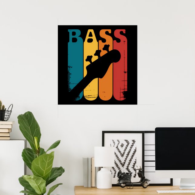 Affiche Guitare basse (Bureau à domicile)