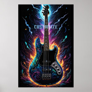 Affiche Guitare basse électrique à base d'Imaginaire