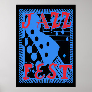 Affiche Guitare de la Fête de Jazz en Blue Too
