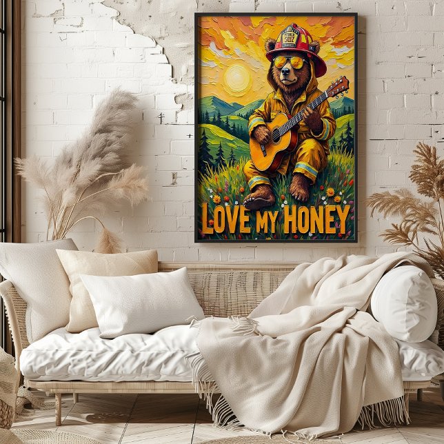 Affiche Guitare de la Vallée d'Or : Ballade florale de l'o (Créateur téléchargé)