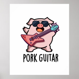 Affiche Guitare de porc Funny Rock Guitare Pig Pun