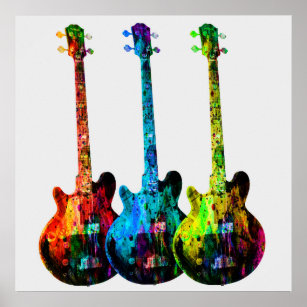 Affiche Guitare électrique Abstraite