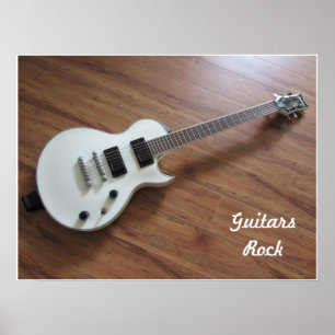 Affiche Guitare électrique blanche