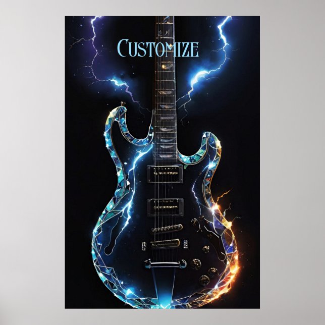 Affiche Guitare électrique coupe diamant (Devant)