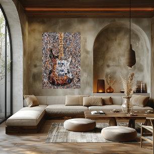 Affiche Guitare Électrique Expressionniste Abstraite Art d