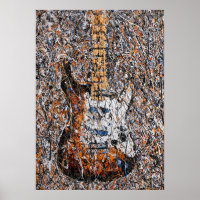 Guitare Électrique Expressionniste Abstraite Art d