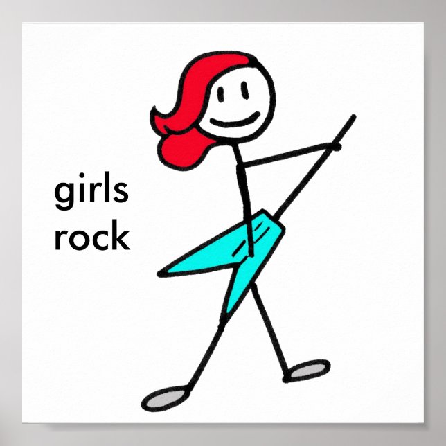 Affiche Guitare électrique fille (Devant)