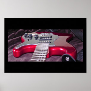 Affiche Guitare électrique rouge