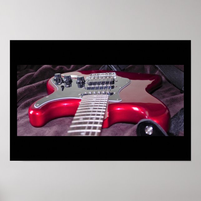 Affiche Guitare électrique rouge (Devant)