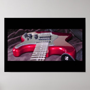 Affiche Guitare électrique rouge