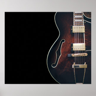 Affiche Guitare Électrique Sur Fond Noir