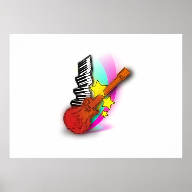 Affiche Guitare et piano (Devant)