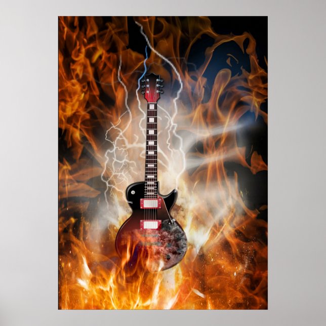 Affiche Guitare flamboyante (Devant)