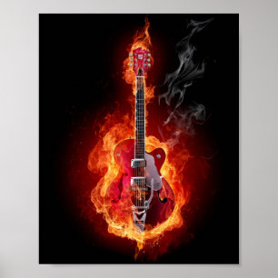 Affiche Guitare flamboyante