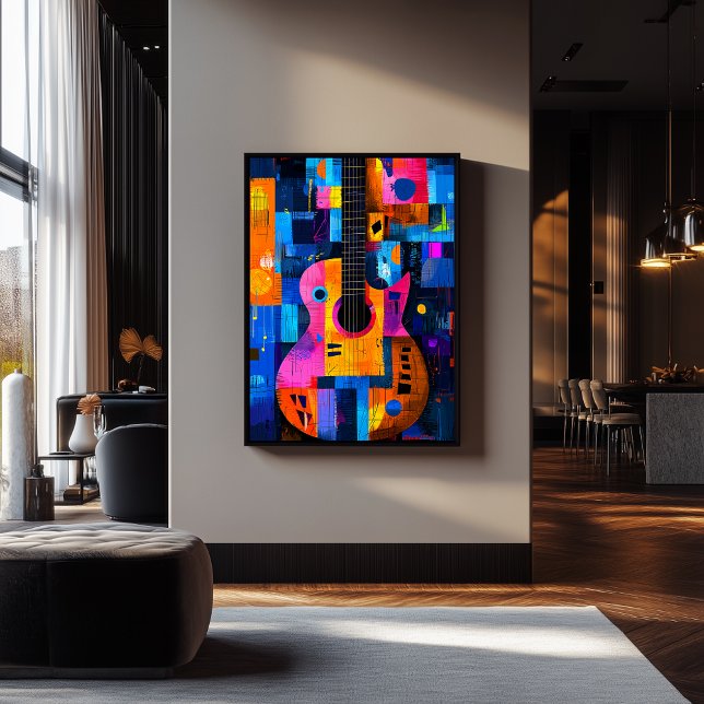 Affiche Guitare Géométrie Expressionniste – Art Musical Vi (Créateur téléchargé)