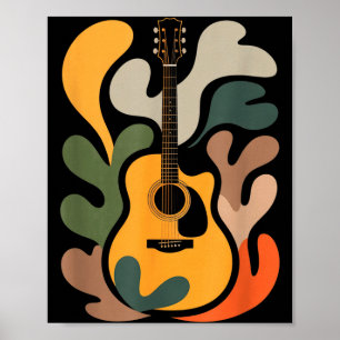 Affiche Guitare minimale Art abstrait Drôle de musique Ama