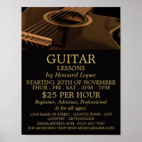 Guitare noire, leçons de guitare publicité